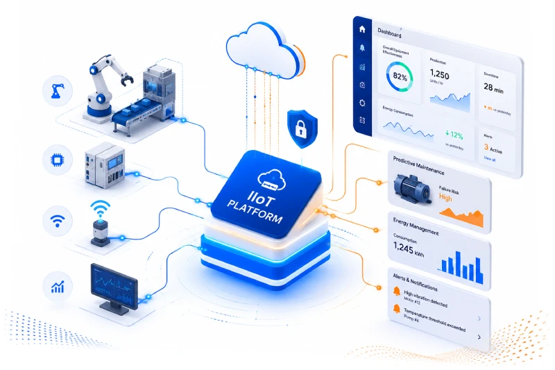 لوحة معلومات Effecsa تعرض OEE والتوقفات واتجاهات الإنتاج