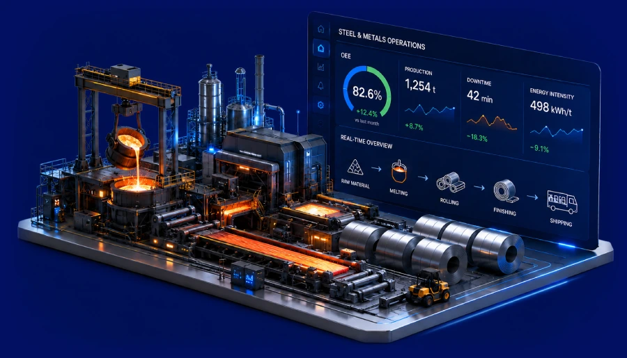 Connected steel plant dashboard